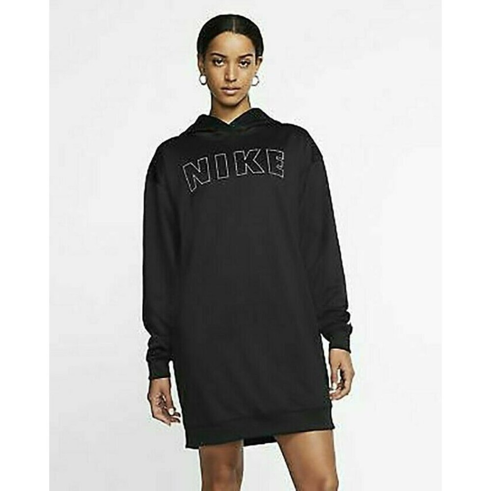Nike Womens Black Loose Fit Long Sleeve Hoodie Size XL